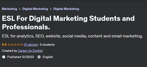 ESL For Digital Marketing Students and Professionals