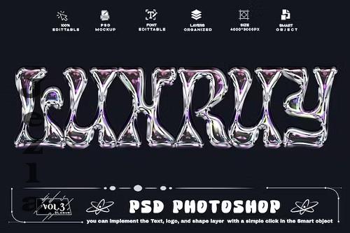 Luxury Holographic Style Text Effect PSD Template - BQPFU86