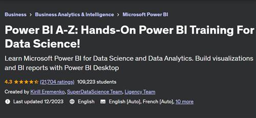 Power BI A-Z Hands-On Power BI Training For Data Science!