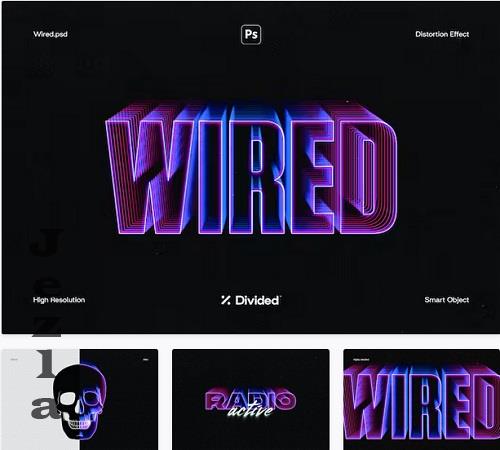 Wired Text Distortion Effect - 91878814