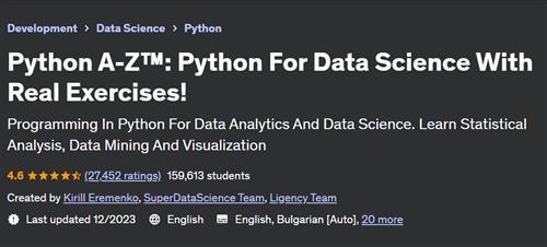 Python A–Z™ Python For Data Science With Real Exercises!