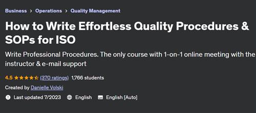 How to Write Effortless Quality Procedures & SOPs for ISO