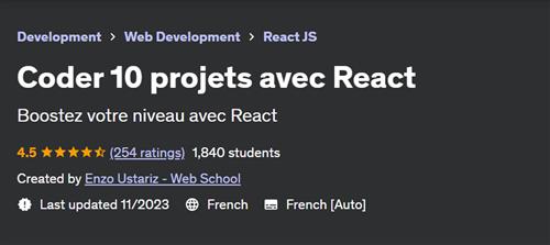 Coder 10 projets avec React