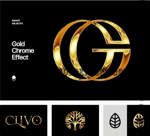 Gold Chrome Text & Logo Effect - 91895291