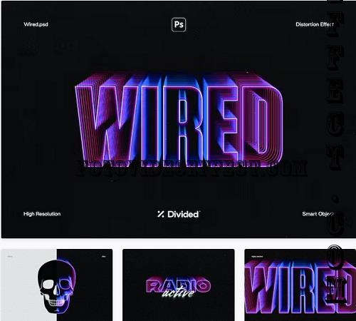 Wired Text Distortion Effect - 91878814