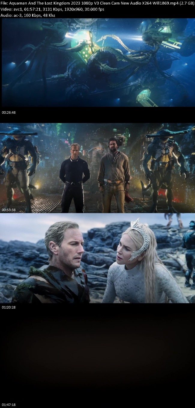 Aquaman And The Lost Kingdom (2023) 1080p V3 Clean Cam New Audio X264 Will1869