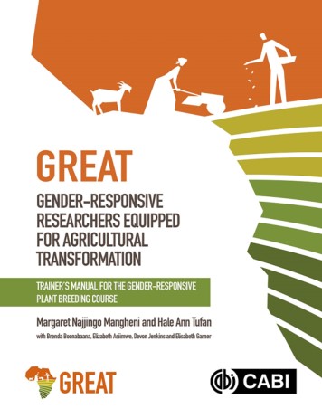 Gender–responsive Researchers Equipped for Agricultural Transformation