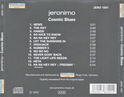 Jeronimo - Cosmic Blues (1970) (Remastered, 2002) Lossless