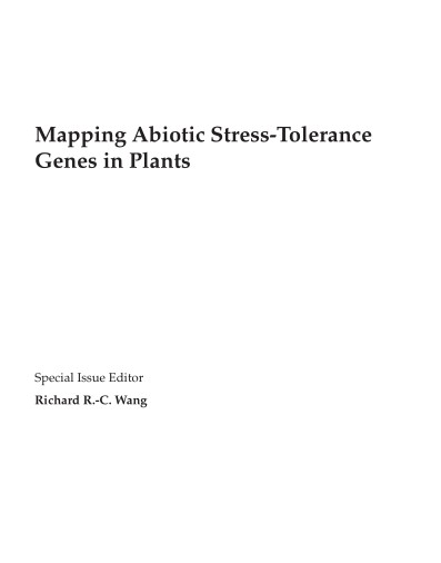 Mapping Abiotic Stress–Tolerance Genes in Plants (2024)
