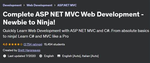 Complete ASP NET MVC Web Development – Newbie to Ninja!