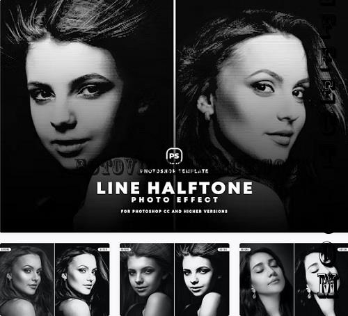 Line Halftone Photo Effect - FUUYAQD