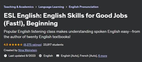 ESL English – English Skills for Good Jobs (Fast!), Beginning
