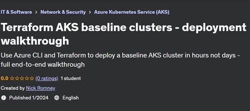 Terraform AKS baseline clusters – deployment walkthrough