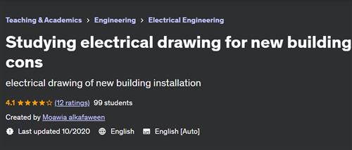 Studying electrical drawing for new building cons