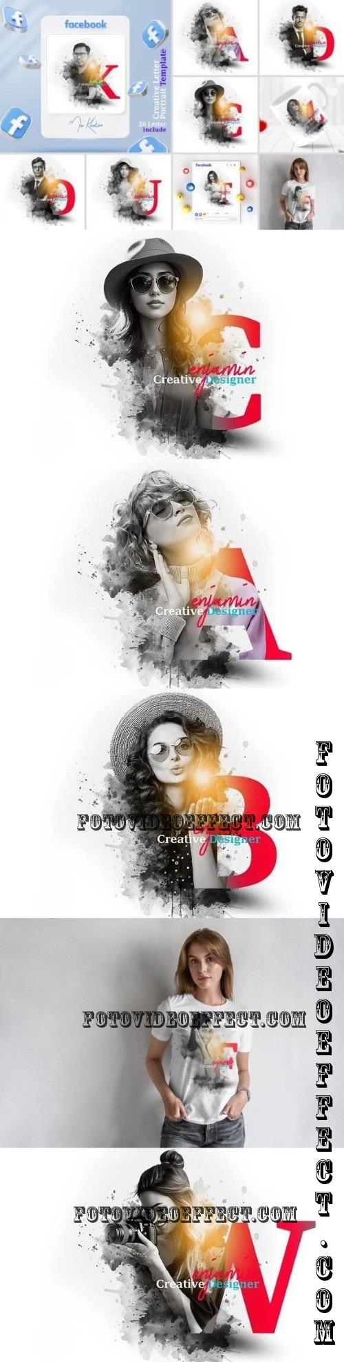 Creative Letter Portrait Template - 91804619