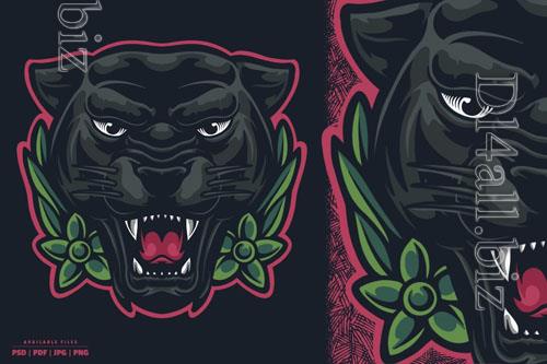 Black Panther Head Illustration