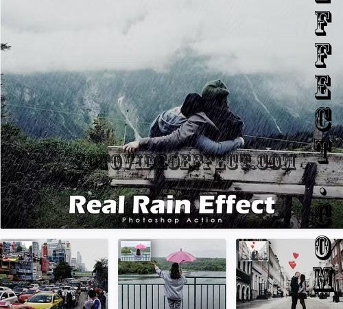 Real Rain Effect Photoshop Actions - ZJRXBR3