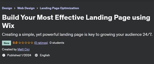 Build Your Most Effective Landing Page using Wix
