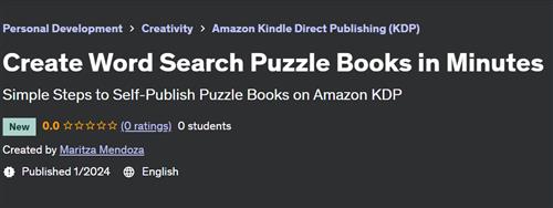 Create Word Search Puzzle Books in Minutes