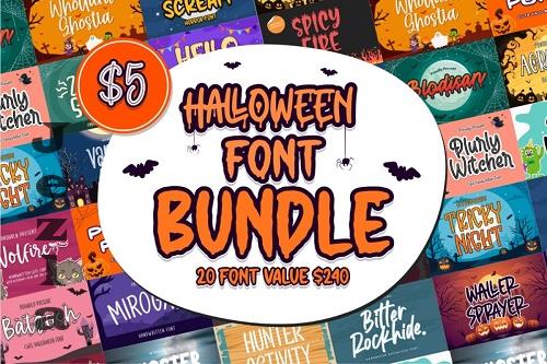 Halloween Font Bundle - 20 Premium Fonts