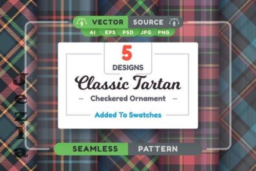 Set 5 Tartan Seamless Patterns - 8456346