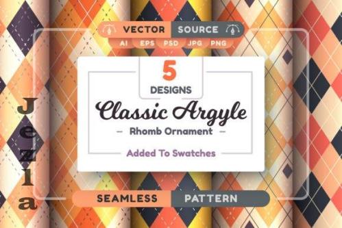 Set 5 Argyle Seamless Patterns - 10183102