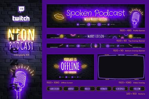 Neon Podcast Twitch Kit - 10179882