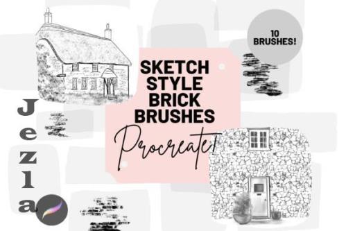 Procreate Sketch Bricks Brushes X 10