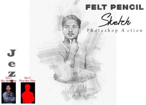 Felt Pencil Sketch Photoshop Action - 10180326