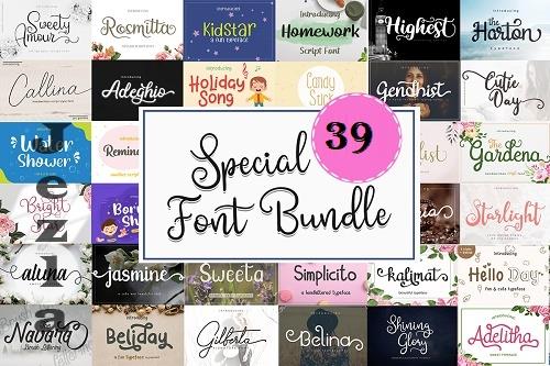 Special Font Bundle - 39 Premium Fonts