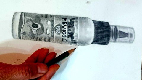 Pencil Drawing Common Objects (Fevicol Bottle) Drawing