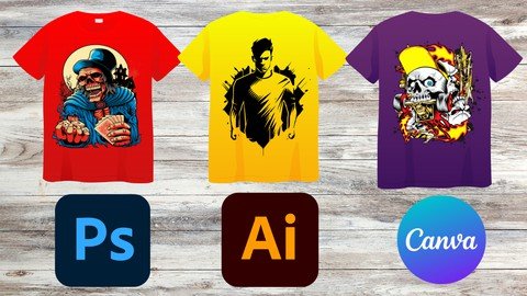 Learn T–Shirt Design With Photoshop Illustrator And Canva