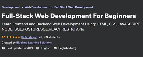 Full–Stack Web Development For Beginners