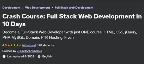 Crash Course – Full Stack Web Development in 10 Days