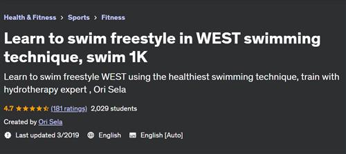 Learn to swim freestyle in WEST swimming technique, swim 1K
