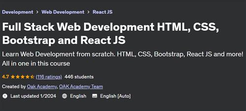 Full Stack Web Development HTML, CSS, Bootstrap and React JS