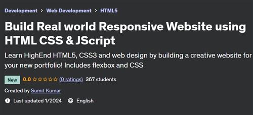 Build Real world Responsive Website using HTML CSS & JScript