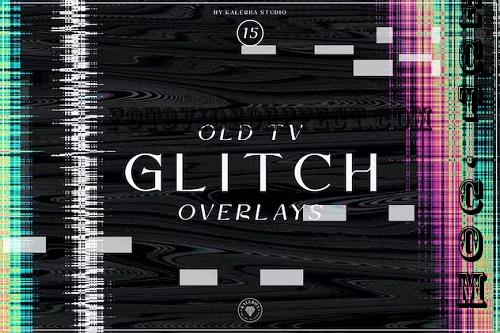 Old TV Glitch Overlays - C67BZJD