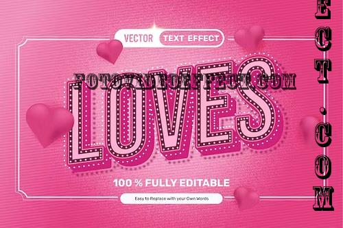 Pink Loves Vector Text Effect - SRX255L