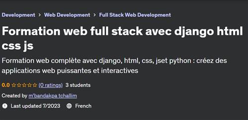 Formation web full stack avec django html css js
