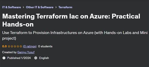 Mastering Terraform Iac on Azure – Practical Hands-on
