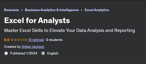 Excel for Analysts (2024)