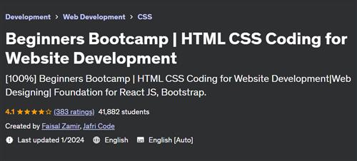 Beginners Bootcamp – HTML CSS Coding for Website Development