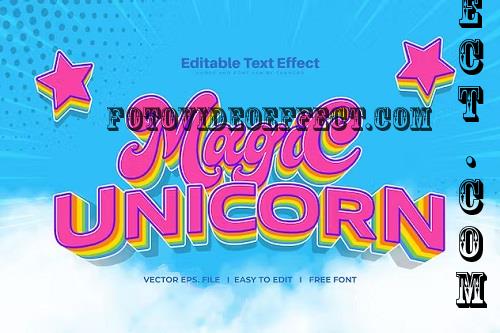 Unicorn Rainbow Vector Text Effect - 5G5NC3G