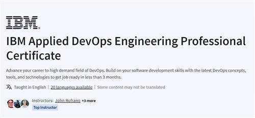 Coursera – IBM Applied DevOps Engineering Professional Certificate