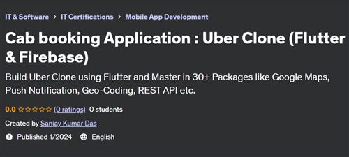 Cab booking Application – Uber Clone (Flutter & Firebase)