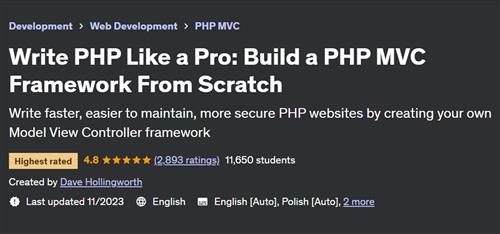 Write PHP Like a Pro Build a PHP MVC Framework From Scratch