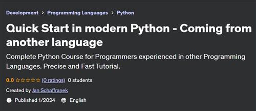 Quick Start in modern Python – Coming from another language