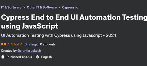 Cypress End to End UI Automation Testing using JavaScript