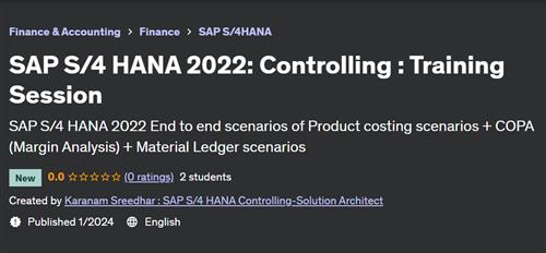 SAP S/4 HANA 2022 Controlling  Training Session